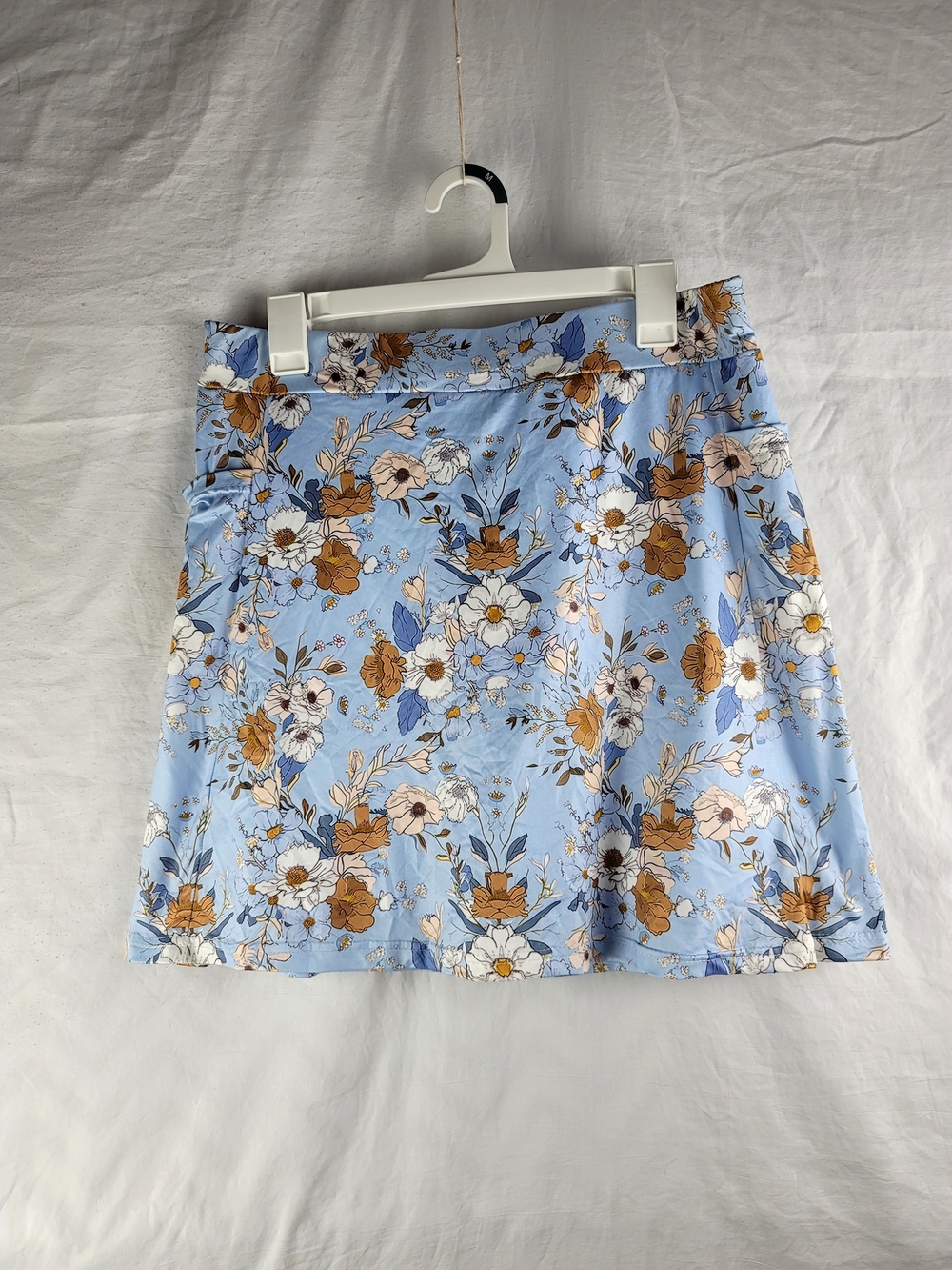 Athletic Floral Tennis Skort Women’s XL Light Blue Golf Mini Skirt Pockets